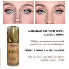 Base de maquillaje, acabado mate natural, base líquida, alta cobertura, disponible en múltiples tonos, larga duración, apta para todo tipo de pieles, fórmula ligera y no grasa, base profesional, acabado de alta definición, unifica el tono de la piel, controla la grasa, crea un aspecto natural, larga duración, ideal para el uso diario. - Carne - Ver 7