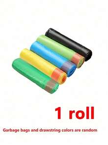 Bolsas de basura negras resistentes con cordón, a prueba de fugas, inodoras, opacas, bolsas de plástico desechables adecuadas para el patio, uso industrial, baño, desechos de alimentos - Multicolor - Ver 16