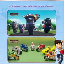 Spin Master Moto Pups Character's Deluxe Pull Back Motorcycle With Wheelie Feature And Figure Full Set Children's Toy Car