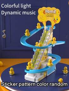 1Set Cute Duck And Fun Automatic Electric Track Slide, Used For Climbing Stairs, Music And Lighting, Assembly, Plastic Toy Stickers,/Household Accessories, Colors, Written Words, Patterns, Shapes Are Random6pcs/1Set Cute Duck And Fun Automatic Electric Track Slide, Used For Climbing Stairs, Music And Lighting, Assembly, Plastic Toy Stickers,/Household Accessories, Colors, Written Words, Patterns, Shapes Are Random - Multicolor - View 5