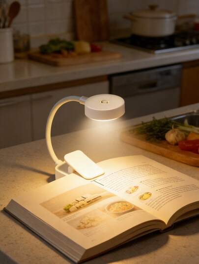 4/3/2/1pcs Multi-Functional Round Clip-On Desk Lamp, Battery Powered, Clip-On Reading Light, Adjustable LED Brightness, Can Be Used As Reading Light/Wall Light/Wallet Light, Fashionable & Portable, Minimalist Style