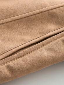 Áo khoác da lộn màu trơn phối tua rua, thích hợp cho mùa xuân và mùa thu. - Màu Khaki - Xem 10