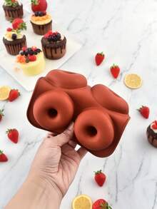 3件/1件 6/8/18孔硅胶蛋糕模具，巧克力甜甜圈烘焙模具 - 不粘耐热烤盘，适合所有烘焙爱好者，家庭烘焙 - 专业烘焙 - 烘焙模具，自制美味佳肴，适用于家庭和餐厅，绝佳之选