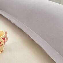 1件纯色新款枕套，亲肤柔软双人枕套，马卡龙色，单人/双人，情侣长枕套（不含枕芯），ins风，四季皆宜 - 淺灰色 - 查看 10