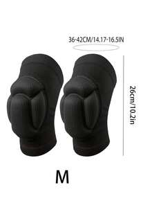 Conjunto de 1 par de joelheiras e munhequeiras macias e respiráveis, com estampa de casco de tartaruga. As joelheiras possuem proteção contra impactos, e o design de casco de tartaruga resiste eficazmente aos impactos, alivia a pressão e absorve choques, sendo ideal para esportes como vôlei, dança, futebol, ioga, basquete e patinação no gelo. - Preto - Ver 13