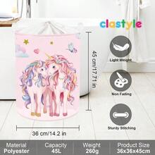 Clastyle 45L Cesta Ropa Sucia Animales Dinosaurios Hs Verde Lindo Cestos Almacenaje Juguetes s Plegable Redonda de Dormitorio 36x45 cm