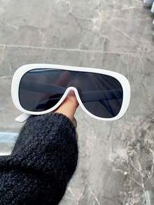 1 par de gafas de moda con montura grande y ojo de sapo en estilo retro, gafas de moda versátiles para mujer adecuadas para viajes, vacaciones, uso diario y accesorios de playa - Multicolor - Ver 5