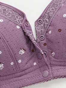 3pcs/Set Mother's Front Closure Wireless Bra Camisole Underwear For Middle-Aged & Elderly Women