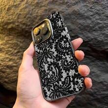 1pc Black Matte Laser Holographic Ergetic Shell With Lace Flower Pattern Phone Case, Compatible With  16 Pro Max, 17/16/15/14 Plus, 13/12/11, Air, And Series.Holiday Phone Accessories.Case For 17 Pro Max An Excellent Gift For Friends Phone Cases 16 Pro Max Case Rilakkuma Y2k Phone Case Cover 17 Pro Max Cute Phone Cases New Year Mobile Phone Case Girlfriend Or Boyfriend Fall - Nhiều màu 3 - Xem 11