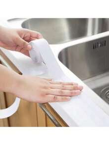 2.2cm*320cm Cinta de sellado para baño de agua, tira meteorológica, borde de sellado adhesivo en el baño, calafateo antimoho, sellado, impermeable, aislante - Blanco - Ver 2