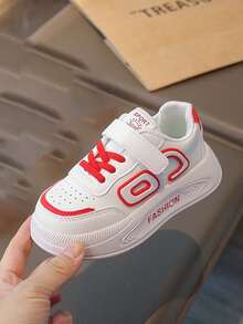 1 Pair Unisex Kids Leather Breathable Baby Toddler Walking Shoes, Soft Sole Anti-Slip Casual Athletic Sneakers, Versatile For Spring, Summer, Autumn, Winter - Red - View 4