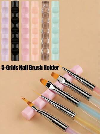 Suport pentru pensule de unghii, suport acrilic cu 5 niveluri pentru instrumente de unghii