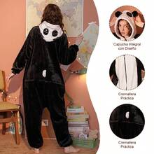 Pijamas de dibujos animados para adultos, ropa de dormir   Pijamas completas calientitas  unisex mujer y hombre pijama en parejas disfraz anime cosplay Costumes stichtch, pijamas de franela  para dama ropa de cartoon anime invierno mamelucos mameluco de dinosaurio   mono de gato y Panda, monos de animales, disfraces de Halloween y Chiristmas  ropa para el hogar regalo dormir , recuerdo adulto mameluco de chimuelo pijama caballer - Blanco - Ver 7