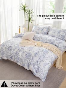 三件套花卉图案被套，采用超柔软透气的优质超细纤维面料制成，适合所有季节，可机洗，不褪色，不起球，防缩水，防皱，时尚波西米亚/农舍/现代简约卧室装饰，易于打理，适合单人床/双人床/大号床/特大号床，是家庭、宿舍、公寓、酒店、度假租赁和送礼的理想之选。 - 彩色 - 查看 4