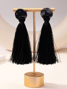 1 Pair Handmade Minimalist Tassel Earrings, Versatile For Women, Suitable For Holidays, Daily Wear, Parties, Weddings, Great As Gifts