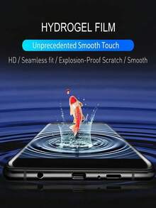 2片装 3D曲面水凝胶膜 高清防爆防刮 可指纹识别 兼容三星 Galaxy/OPPO Reno/vivo/红米/Realme/一加 兼容小米 防刮自动修复屏幕保护膜 软膜 [非玻璃] - 無色 - 查看 4