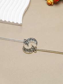 Retro Chinese Style Women's Hair Clip, Romantic Moonstone Moon Hair Accessory, Bun Extension, Hair Styling Pins - Multicolor - View 6