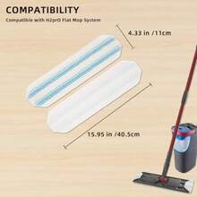 Flat Mop Replacement Pads Compatible With O-Cedar H2prO O Cedar H2pro Flat Mop Replacement Pads Washable And Reusable Microfiber Mop Head/Refill Pack Of 2 - 2PackBlue - View 6