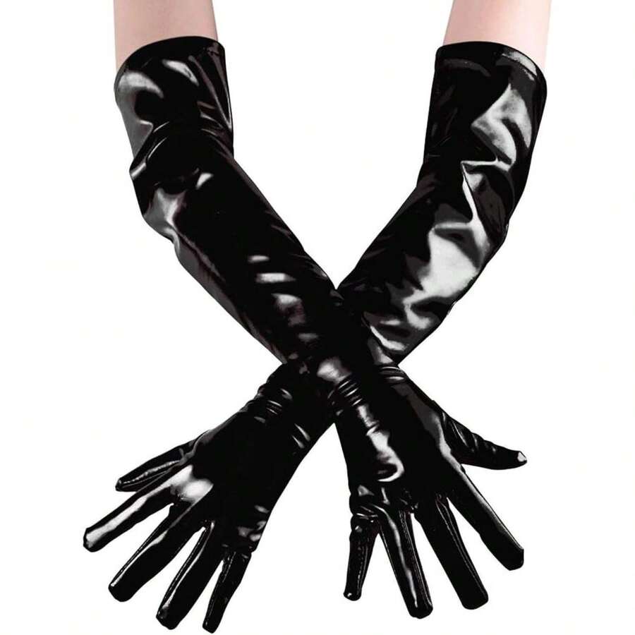 Women's Shiny Metallic Spandex Gloves - Multicolor 341 - View 1