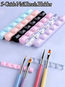 Nail Art Brush Holder 5-Tier Acrylic Display Stand For Nail Art Tools - Multicolor - View 2