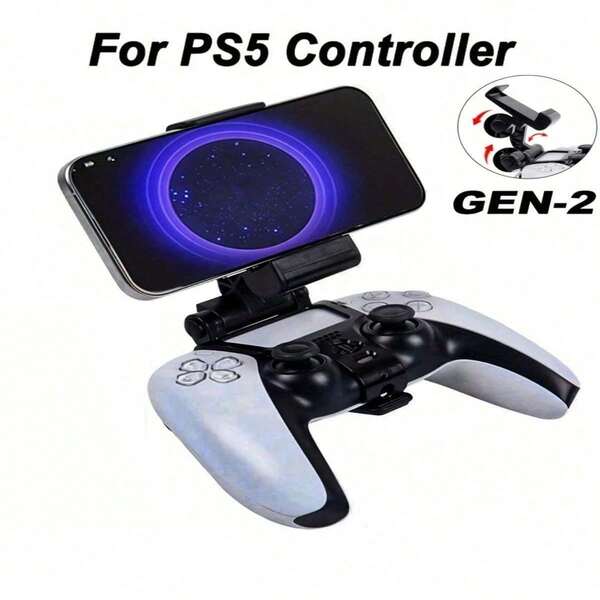 P/S5 Controller Phone Holder: Revolutionize Your Mobile Gaming Experience! This Adjustable Mobile Gaming Stand Is Specially Designed For The PlayStation 5 DualSense Controller. Ergonomically Designed To Provide Ultimate Comfort, Even During Extended Gaming Sessions.