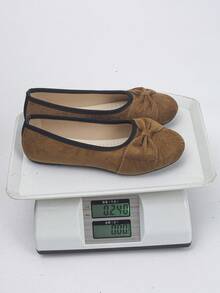 大码 36-43 女式纯色优雅套脚乐福鞋，适合通勤和办公穿着，新款春秋款式，深棕色绒面革材质，饰有蝴蝶结，百搭套脚鞋 - 深棕色絨面-蝴蝶結 - 查看 9