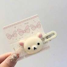 Adorable Cartoon Bear Hair Clips -Transparent Candy Colors |   Kawaii Women's Fashion Accessories |   Cute Gift Ideas For Her, Friend ( Trending Style!) - 4 隻(2 隻棕色小熊 + 2 隻米色小熊) - 查看 7