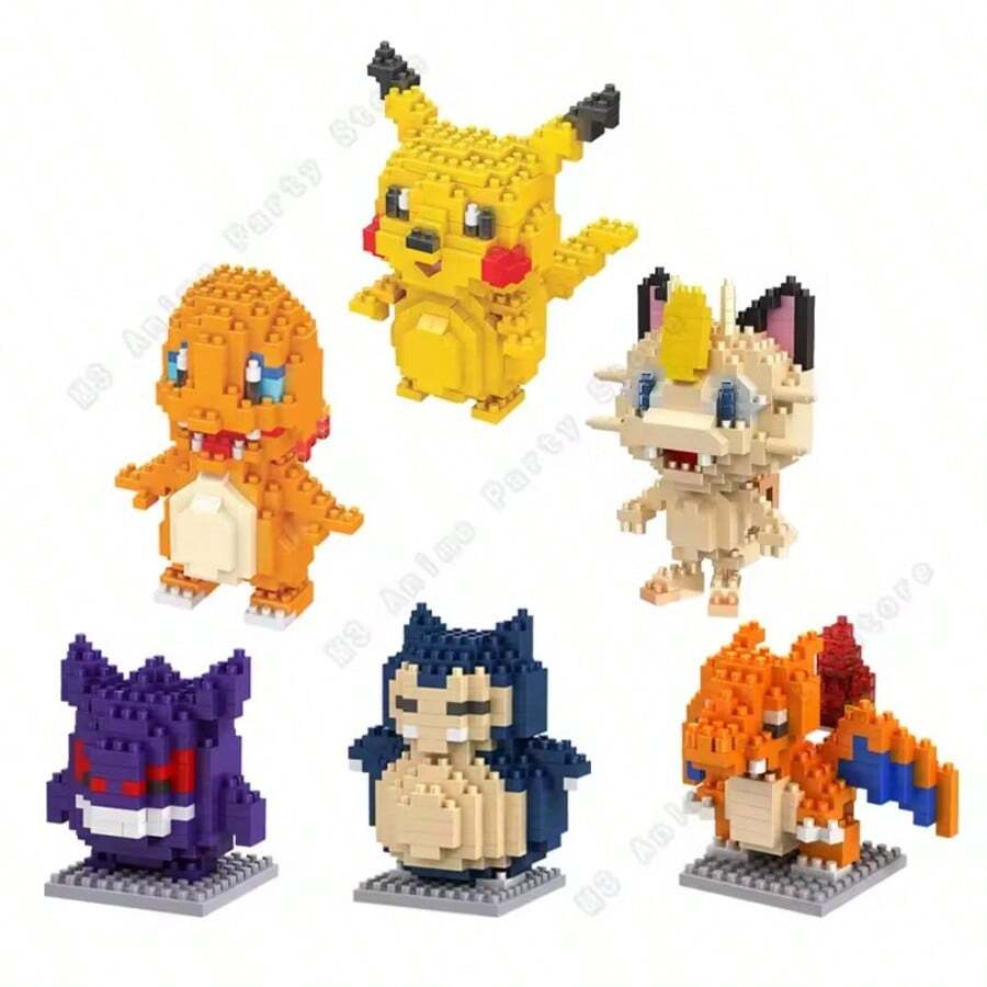 Pokemon Building Blocks Set Pikachu Bricks Block Assembling Micro Anime Charizard Model Building Craft Gift