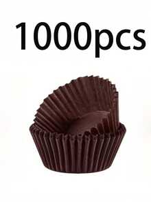 100pcs/200pcs/500pcs/1000pcs White/Kraft Grease-Proof Heat-Resistant Baking Cups, Suitable For New Year, Valentine's Day, Birthday And Wedding Party Baking - Multicolor - View 13