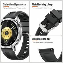 1条22毫米柔软透气可调节硅胶运动表带，兼容华为Watch GT 6 Pro、GT6、GT5、GT4、Watch 5 Ultimate（46毫米） - 22mm - 查看 4