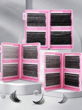 640pcs/Set Large Capacity D-Curl Eyelashes, Large Capacity Eyelash Book, 10D+20D+30D+40D+50D+60D+80D/50D+60D+80D+100D Eyelash Extension Kit, Natural Eye Makeup, 10-16pcs Mixed Waterproof Faux Mink False Eyelashes, 3D Individual Lashes Set, Convenient Carry, Reusable, Suitable For Everyday Wear, Vacation, Daily Makeup, Cosplay, Full Makeup And Daily Wear, Eyelash Clusters, Individual Lashes, False Eyelashes