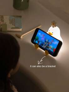 1个可充电硅胶鸭造型夜灯，带触摸感应器 - 1200mAh锂电池，USB供电，可调光，床头灯，带亮度调节和定时功能 - 彩色 - 查看 9