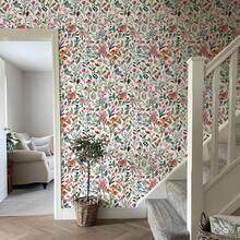 Simon&Siff Colorful Floral Peel And Stick Contact Paper, 17.3"X120" Watercolor Small Flower Self Adhesive Wallpaper Floral Wallpaper For Bedroom Living Room Cabinet, Covering 14.42 Sq.Ft - Xanh lá/Hồng - Xem 12