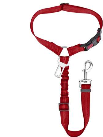 1pc Retractable Dog Car Harness, Adjustable 3-In-1 Pets Car Seat Belt With Elastic Bungee Buffer, Durable Heavy Duty Car Leash Safety Restraint For Dogs