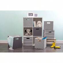 YQQ DII Cajón de Almacenamiento de Tela Plegable con Lados Duros para organización del hogar y la Oficina Sólido Gris Pequeño 11190 - gris - Ver 10