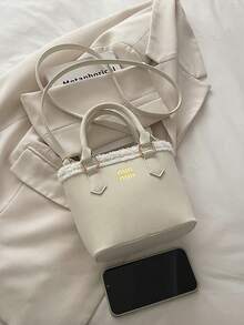 Retro Niche Handbag For Women, 2025 Winter New Fashion Tote Bag, Bucket Bag, Shoulder Bag - White - View 3