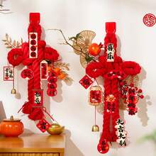 1pc Chinese Knot Decoration Hanging Ornament, Chinese New Year Decor, Red Chinese Knot Tassel Hanging Ornament, Lucky Charm, Door Handle Hanger, Feng Shui Good Luck Pendant, Chinese New Year Party Decoration - Multicolor - View 3