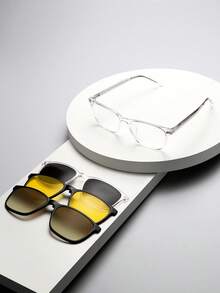 3-In-1 Magnetic Detachable Glasses, Versatile For Travel, Business, Office Use - Multicolor - View 4