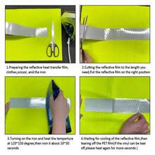 1 Roll, FG013 Segmented Reflective Sticker, Clothing & Bag DIY Personalized Sticker