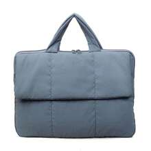 柔软笔记本电脑保护套，适用于 14/15.6 英寸笔记本电脑，轻便防震，公文包式手提包，绗缝刺绣，简约通勤包，可挂在行李箱拉杆上，笔记本电脑包，笔记本电脑保护套，男女通用旅行必备 - 彩色 - 查看 9