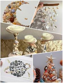 Approx. 100pcs/Box Assorted Seashells & Conches - For DIY Jewelry Making, Fish Tank Decor, Bathroom Home Decor, Party Candles Wedding Decoration, Handcraft - Multicolor - View 2