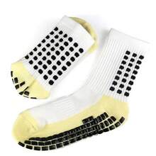 1 Pair  Men's Mid-Calf Socks, Anti-Slip Sports Socks, Adhesive-Laminated Basketball Socks, Thick Towel-Bottom, Breathable, Sweat-Absorbing Football Socks - 彩色 - 查看 11