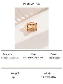 1 件几何镂空独特设计高端优雅女士开口戒指，适合派对、聚会和日常佩戴 - 多色 - 查看 11