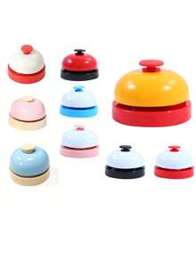 1个金属手动铃铛，适用于学校游戏、咖啡店、餐厅呼叫铃、办公桌呼叫铃、酒吧铃、点餐铃、呼叫铃、餐桌铃，有小号和大号可选，也适用于卧室、旅行、办公室、学生、情人节、女士情人节、圣诞节礼物、房间装饰。 - 彩色 - 查看 8