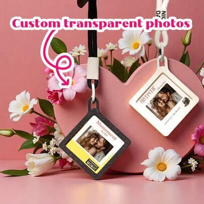1pc Customized Transparent Photo, Customized PVC Transparent Photo, Backlit Photo, Retro Film Effect, With Frame/Portable/Multiple Sizes/Reverse Film, Personalized Gift, Can Be Used As Decoration, Commemorative Gift For Anniversary/Holiday, Birthday/Valentine's Day/Halloween/New Year/Christmas/Thanksgiving