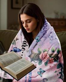 Christian Inspirational Gifts Blanket For Women: Bible Verse Throw Blanket With Cross Rose Butterfly, Mother Gifts, Religious Prayer Comfort Blanket Birthday Gifts For Mom Grandmother Pastor Wife Appreciation Valentine's Day, Bedroom Decor, As Valentine's Gifts Birthday Gifts, Family, Wedding, Souvenir Blankets, Polyester Blankets Suitable For All Seasons, Washable, Machine Washable, Lightweight, Breathable, Comfortable, Warm, Unique, 280gsm For Him, Her Personalized Ideal Gifts For Her, Him, Family, Boyfriend, Girlfriend, Father, Family, Mother, Lover, Daughter, Son, Grandfather, Grandmother, Friend, Classmate, Pet. Perfect Nap, Camping, Travel, Home, Daily Life, Office Decoration, Birthday, Anniversary, Valentine's Day, Thanksgiving, Christmas, Halloween, Mother's Day, Father's Day, Wedding, New Year Gifts ,Sofa,Bed,Car,Bedroom,Living Room,Office, Outdoor Camping, Beach,Wall Decoration - Mixed Colors - View 4