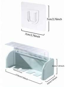 1个带盖多功能牙刷架，壁挂式牙刷牙膏收纳架，2/5/6槽自粘式浴室收纳架，适用于家庭浴室和宿舍，防水带盖牙刷架，简约浴室口腔工具收纳 - 彩色 - 查看 12