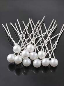 20pcs Elegant Pearl Hair Clips, Versatile Sweet Style For Girls, Suitable For Party, Wedding Hairstyles - Multicolor - View 1