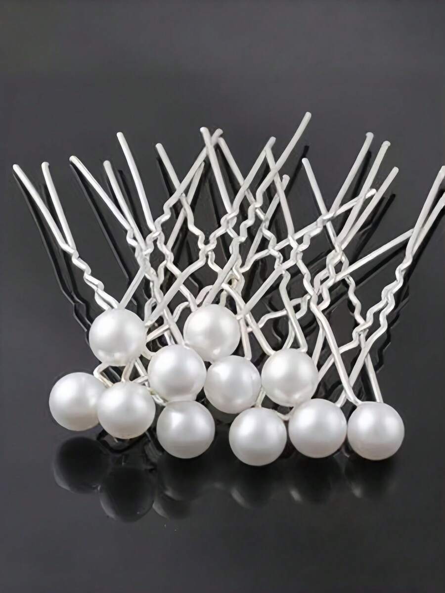 20pcs Elegant Pearl Hair Clips, Versatile Sweet Style For Girls, Suitable For Party, Wedding Hairstyles - Multicolor - View 1