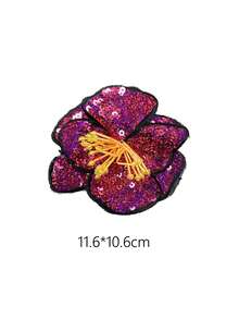 1pc Sequin Flower Patch With Pearl Decor - Vibrant Sew-On Applique, Suitable For DIY Jacket/Bag, Playful Fashion Accessory - As Photo - View 14